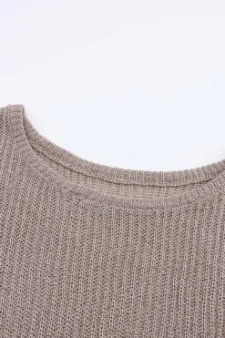 Hot Dear-Lover Slouchy Dolman Sleeve High Low Sweater Gray