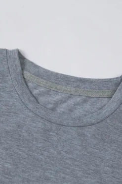 Outlet Dear-Lover Solid Color Crew Neck Tee Gray