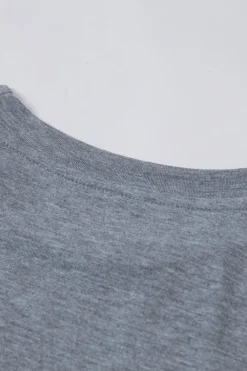 Outlet Dear-Lover Solid Color Crew Neck Tee Gray