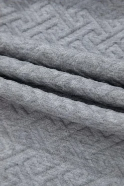 Discount Dear-Lover Solid Textured Half Zipper Collared Sweatshirt Gray