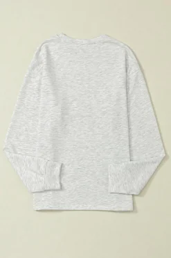 Fashion Dear-Lover SOMETHING ORANGE Graphic Relaxed Sweatshirt Gray