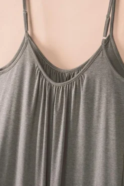 Hot Dear-Lover Spaghetti Straps Wide Leg Pocketed Jumpsuits Gray