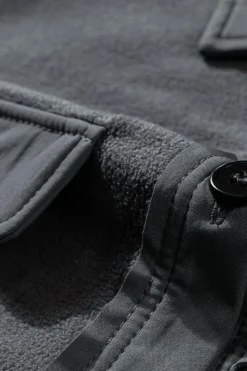 Outlet Dear-Lover Turn Down Collar Buttoned Shirt Jacket Gray