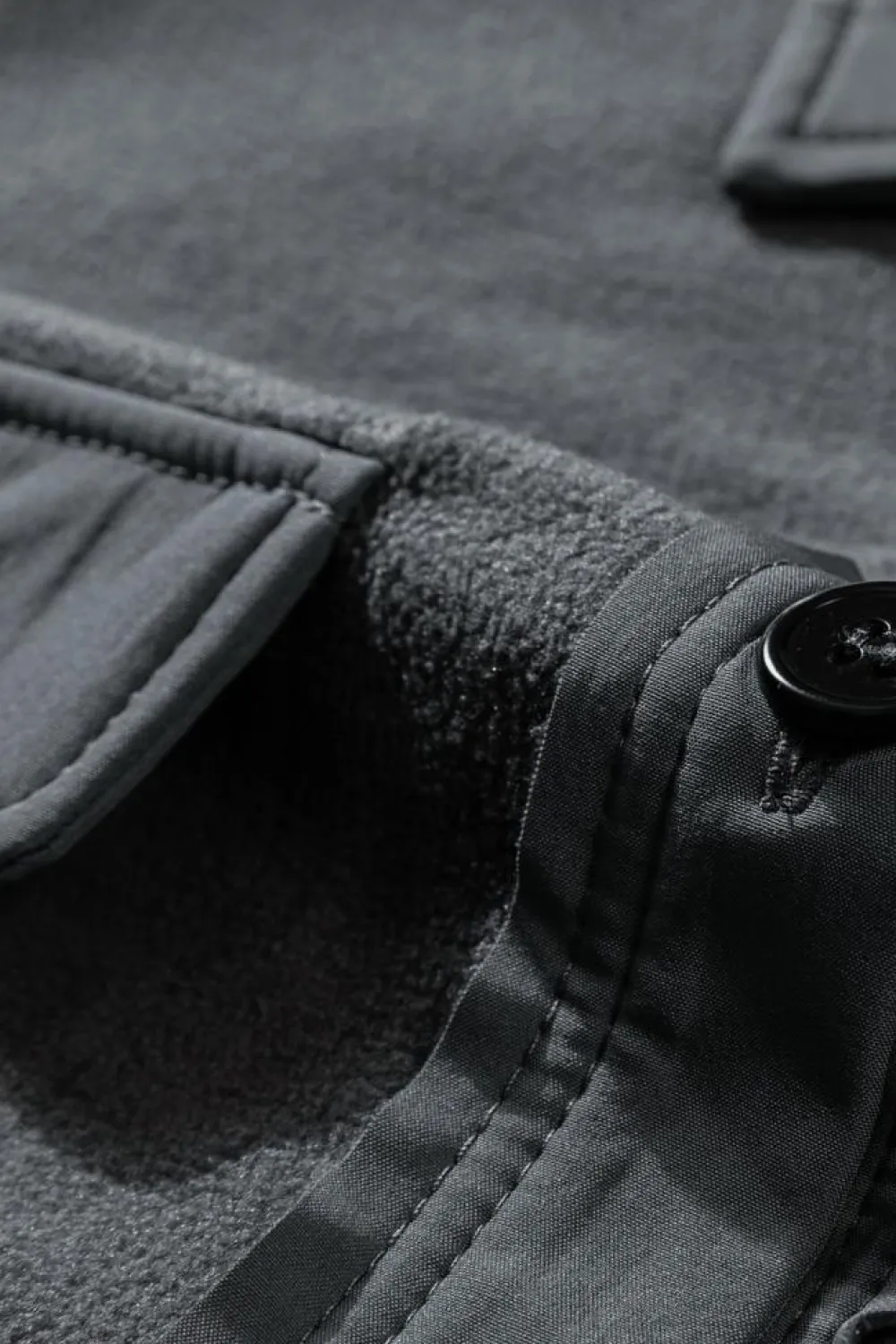 Outlet Dear-Lover Turn Down Collar Buttoned Shirt Jacket Gray