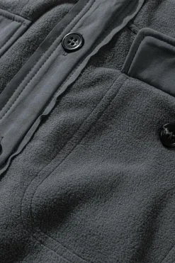 Outlet Dear-Lover Turn Down Collar Buttoned Shirt Jacket Gray