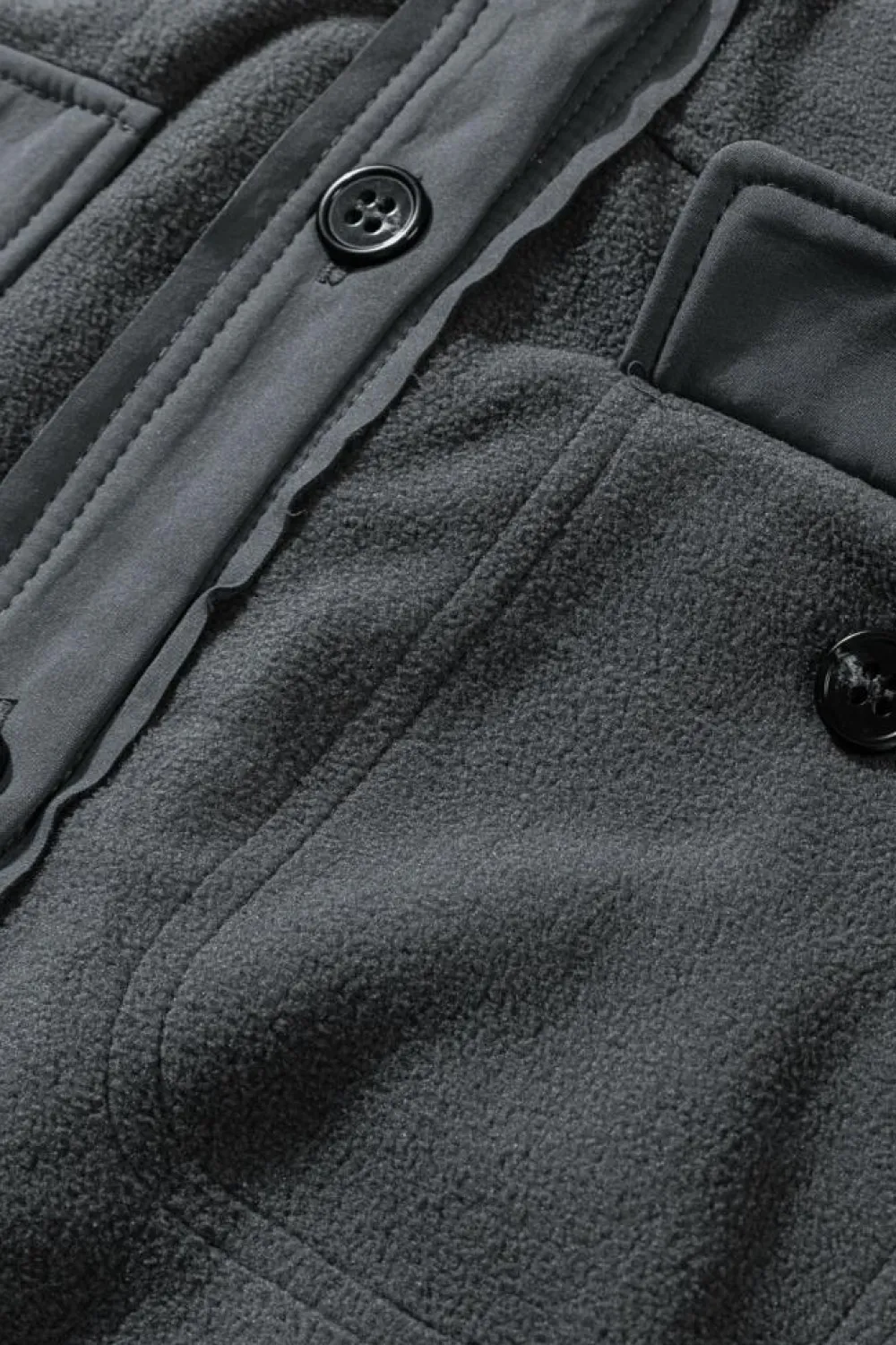 Outlet Dear-Lover Turn Down Collar Buttoned Shirt Jacket Gray