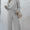 Hot Dear-Lover Ultra Loose Textured 2pcs Slouchy Outfit Gray