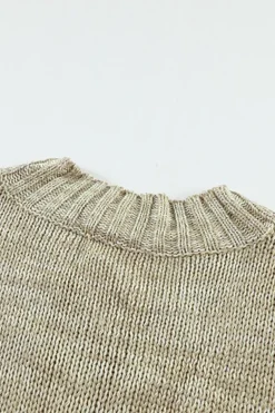 Outlet Dear-Lover V neck Drop Shoulder Knitted Sweater Gray
