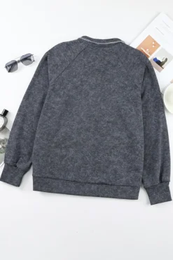 Clearance Dear-Lover Vintage Washed Flap Pocket Button Shacket Gray
