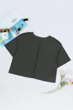 Online Dear-Lover WE TRUST IN DOLLY Western Fashion Graphic Tee Gray