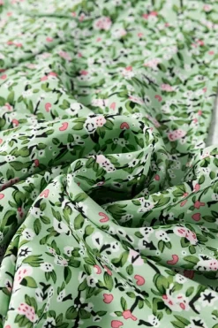 Clearance Dear-Lover Boho Floral V Neck Wrap Short Sleeve Blouse Green