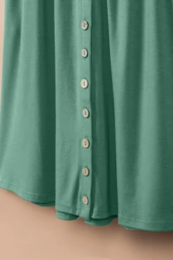 Hot Dear-Lover Buttons Sleeveless High Waist Mini Dress Green