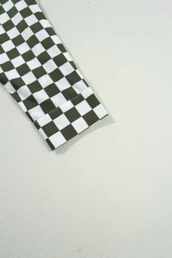 Discount Dear-Lover Checkerboard Printed Drop Shoulder Loose Casual Shirt Green