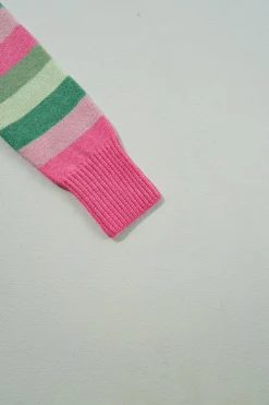 Hot Dear-Lover Color Block Ribbed Edge Round Neck Sweater Green