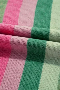 Hot Dear-Lover Color Block Ribbed Edge Round Neck Sweater Green