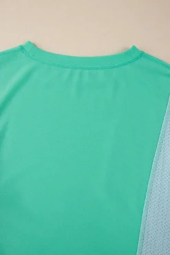 Best Dear-Lover Colorblock Stitching Patchwork Buttoned Long Sleeve Top Green