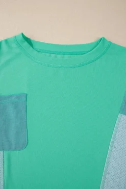Best Dear-Lover Colorblock Stitching Patchwork Buttoned Long Sleeve Top Green