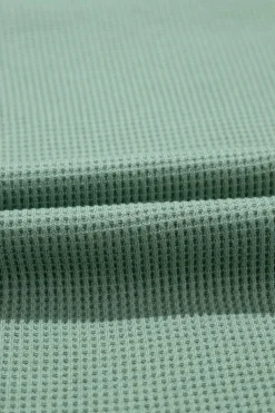 Best Dear-Lover Exposed Seam Half Sleeve Knitted V Neck Textured Top Green