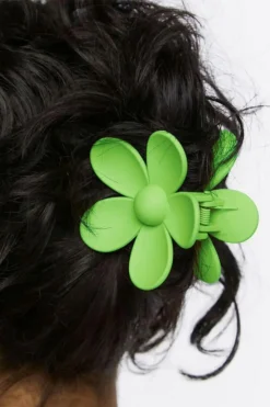 Fashion Dear-Lover Flower Hair Claw Clip Green
