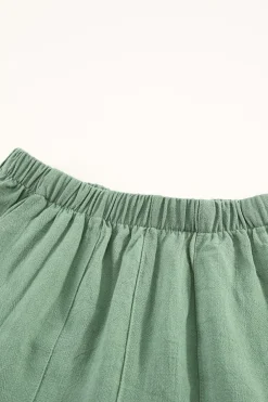 Best Dear-Lover High Waist Pocketed Ruffle Shorts Green