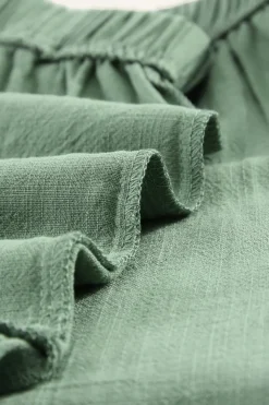 Best Dear-Lover High Waist Pocketed Ruffle Shorts Green