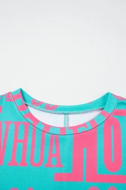 Online Dear-Lover Howdy Cowboy Letter Printed Western Fashion Tee Green