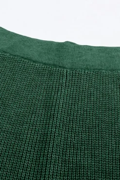 Sale Dear-Lover Knitted V Neck Sweater and Casual Pants Set Green
