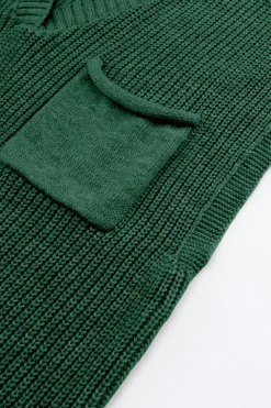 Sale Dear-Lover Knitted V Neck Sweater and Casual Pants Set Green