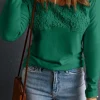 Best Dear-Lover Lace Crochet V Neck Long Sleeve Top Green
