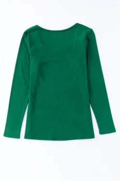 Best Dear-Lover Lace Crochet V Neck Long Sleeve Top Green