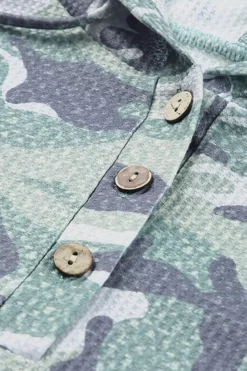 Outlet Dear-Lover Long Sleeve Camo Print Oversize Hoodie Green