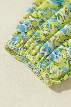 Outlet Dear-Lover Mixed Floral Print Long Sleeve Blouse Green