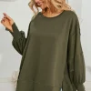 Discount Dear-Lover Patchwork Drop Shoulder Oversized Top Green