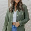 Fashion Dear-Lover Ripped Denim Jacket Green