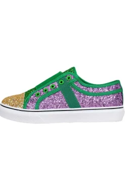 Hot Dear-Lover Sequin Color Block Slip-on Flat Shoes Green