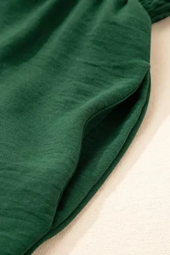 Discount Dear-Lover Smocked Sleeveless Wide Leg Jumpsuit with Pockets Green