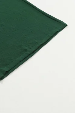 New Dear-Lover Smocked Square Neck Long Sleeve Wide Leg Jumpsuit Green