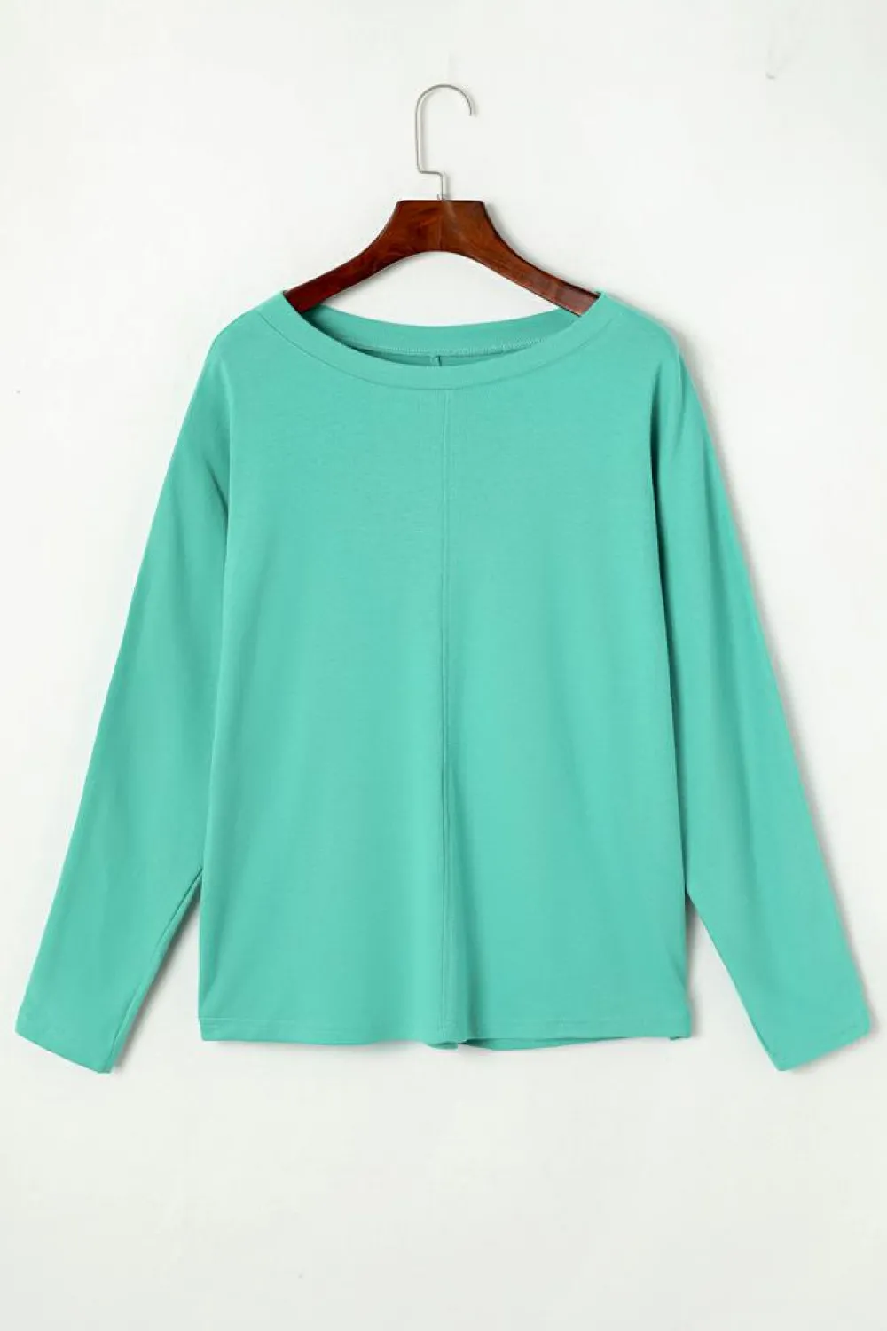 Best Dear-Lover Solid Color Patchwork Long Sleeve Top Green