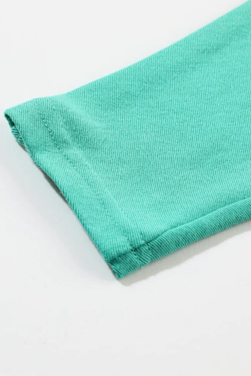 Best Dear-Lover Solid Color Patchwork Long Sleeve Top Green
