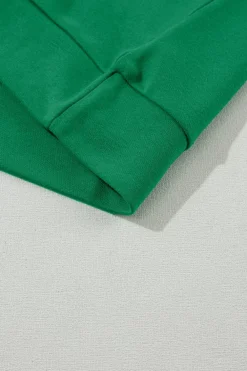 Hot Dear-Lover Solid Round Neck Raglan Sleeve Sweatshirt Green