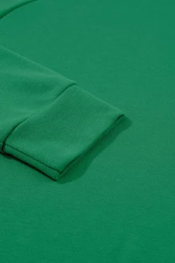 Hot Dear-Lover Solid Round Neck Raglan Sleeve Sweatshirt Green