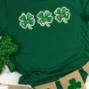 Online Dear-Lover St Patrick Clover Patch Sequin Graphic T-shirt Green