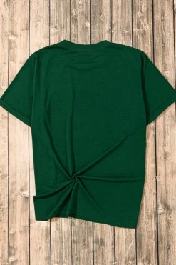 Online Dear-Lover St Patrick Clover Patch Sequin Graphic T-shirt Green