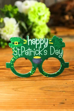 Hot Dear-Lover St. Patricks Day Clover Glasses Frame Green
