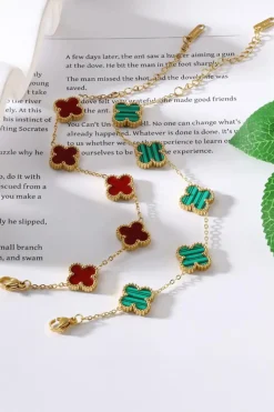 Best Dear-Lover St Patricks Four Leaf Clover Chain Bracelet Green