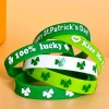 Outlet Dear-Lover St Patricks Shamrock Print Silicone Bracelet Green