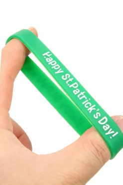 Outlet Dear-Lover St Patricks Shamrock Print Silicone Bracelet Green