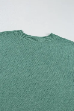 Fashion Dear-Lover Star Pattern Drop Shoulder Sweater Green