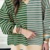 Clearance Dear-Lover Colorblock Drop Shoulder Oversize Sweatshirt Green Stripe