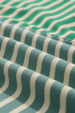 Clearance Dear-Lover Colorblock Drop Shoulder Oversize Sweatshirt Green Stripe